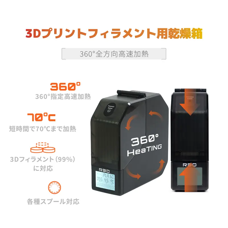 3Dプリントフィラメント用乾燥箱